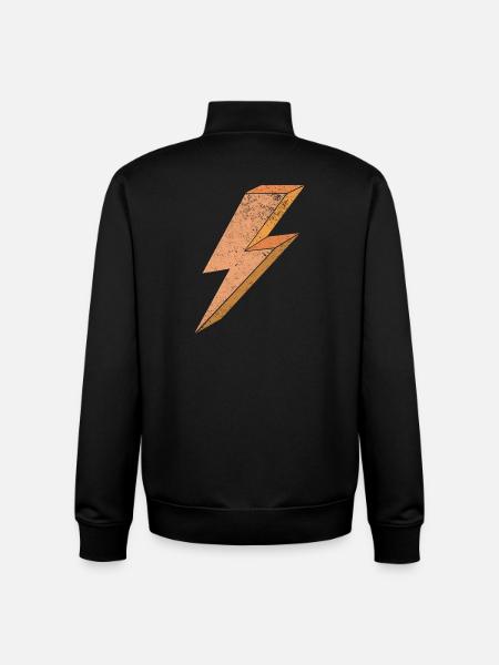 Blitzsymbol in warmem Orange 3D - Unisex Organic Zip Sweatshirt von Stanley/Stella - Schwarz