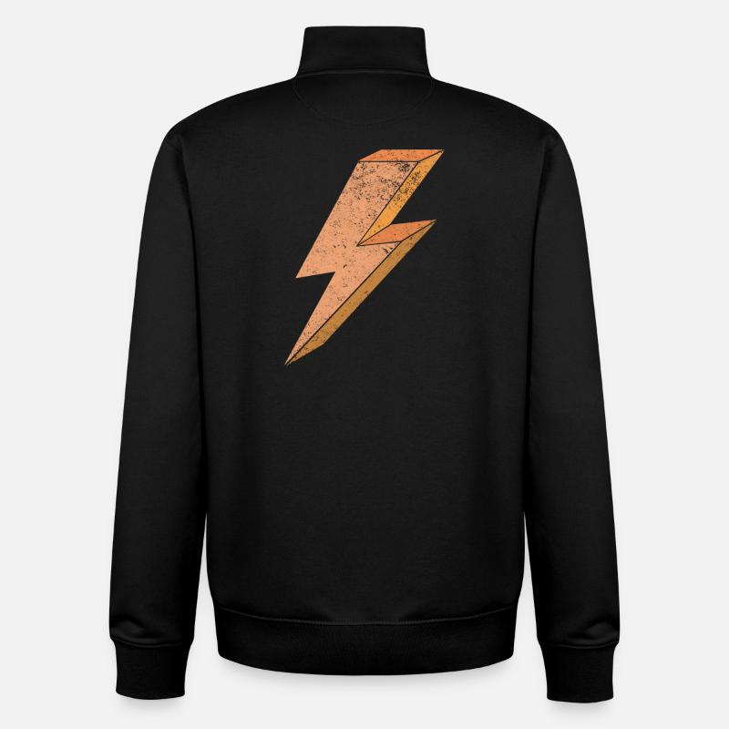 Blitzsymbol in warmem Orange 3D - Unisex Organic Zip Sweatshirt von Stanley/Stella - Schwarz