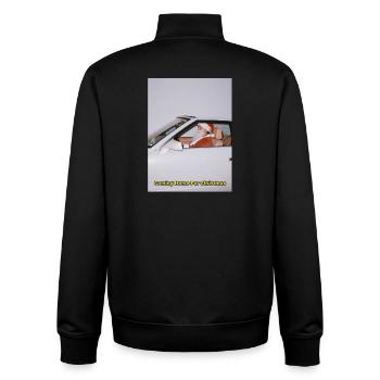 Apparence du véhicule du Père Noël - Sweat zippé unisexe en coton bio Stanley/Stella - noir - Dos - AI Model Male 185 light (185cm)