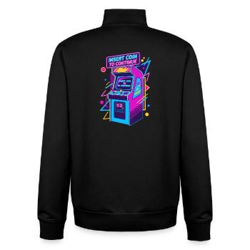Conception d’arcade rétro pour les joueurs et les joueurs - Sweat zippé unisexe en coton bio Stanley/Stella - noir - Dos - AI Model Male 185 light (185cm)