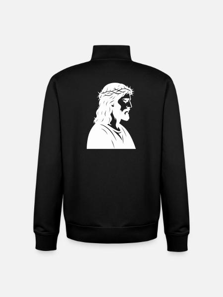 Jesus Christ Silhouette - Unisex Organic Zip Sweatshirt by Stanley/Stella - black