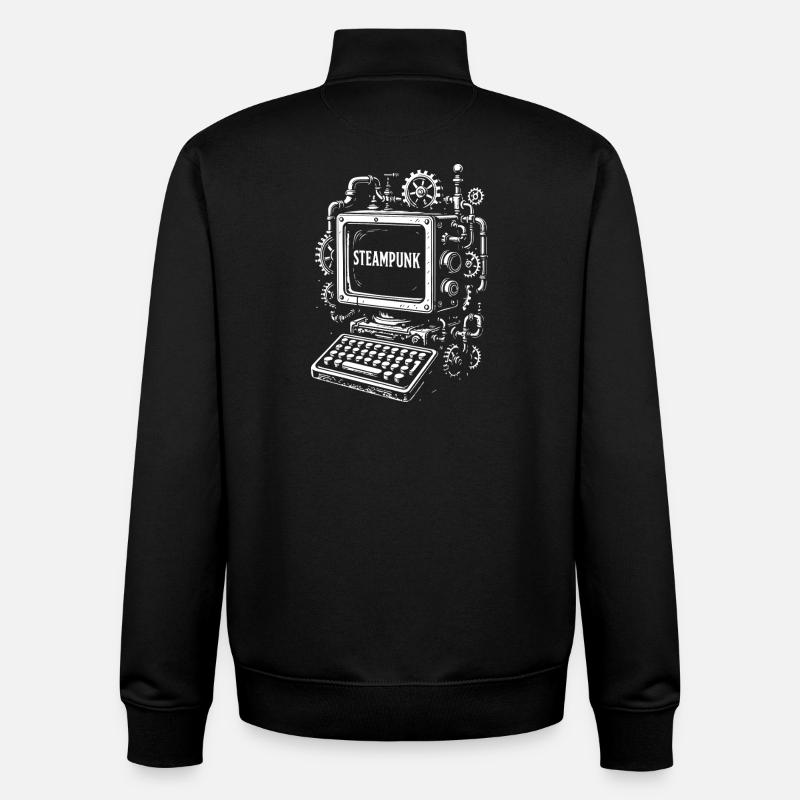 Steampunk Computer Getriebe - Unisex Organic Zip Sweatshirt von Stanley/Stella - Schwarz