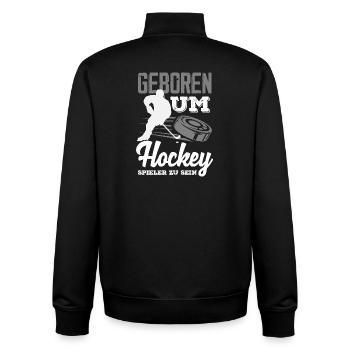 Lustiges Hockey Hockeyspieler Geschenk - Unisex Organic Zip Sweatshirt von Stanley/Stella - Schwarz - Hinten - AI Model Male 185 light (185cm)