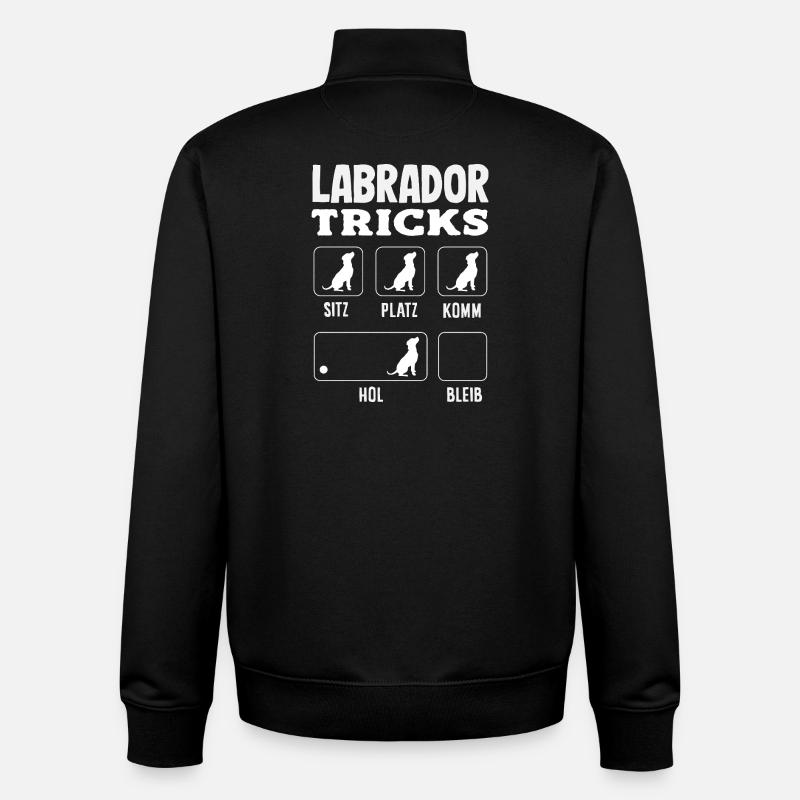 Labrador Tricks - Unisex Organic Zip Sweatshirt by Stanley/Stella - black