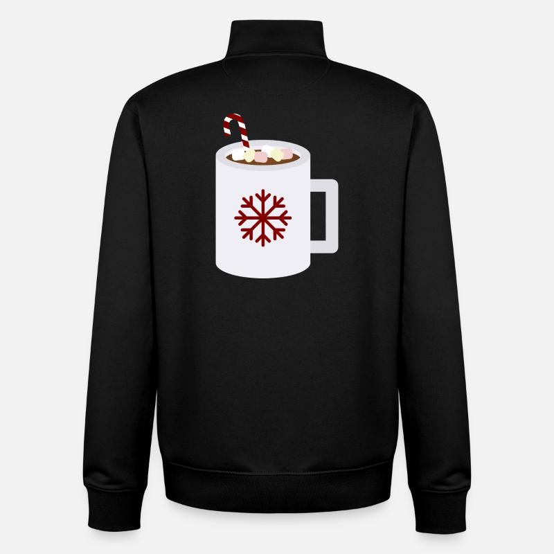 Snowflake Cocoa Mug Kunst - Unisex Organic Zip Sweatshirt von Stanley/Stella - Schwarz
