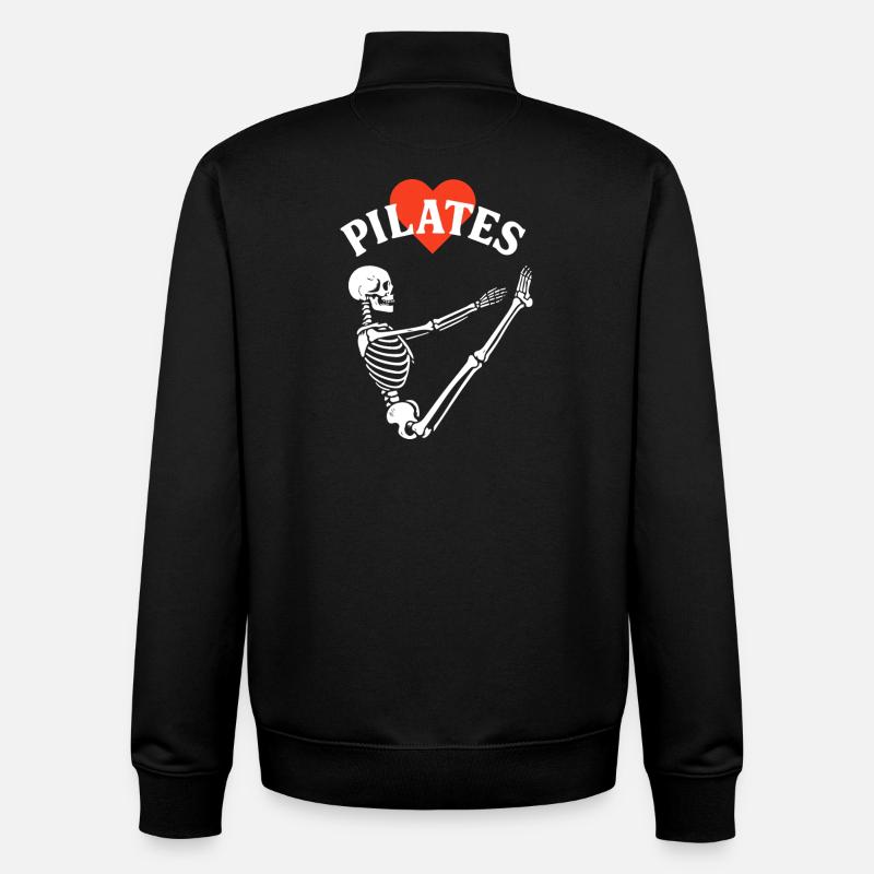 Cœur de squelette de Pilates - Sweat zippé unisexe en coton bio Stanley/Stella - noir