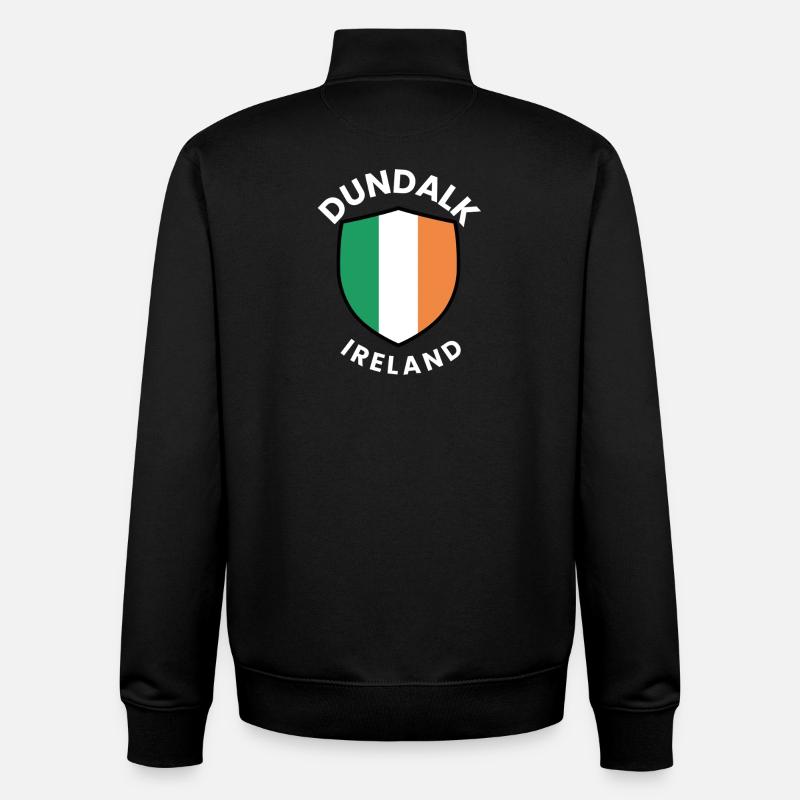 Bouclier d’Irlande de Dundalk - Sweat zippé unisexe en coton bio Stanley/Stella - noir