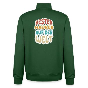 Appointment as a bricklayer - Unisex Organic Zip Sweatshirt by Stanley/Stella - bottle green - Back - AI Model Male 185 dark (185cm)