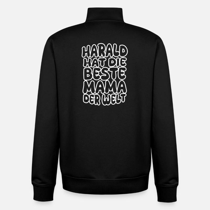 Cadeau pour Harald - Sweat zippé unisexe en coton bio Stanley/Stella - noir