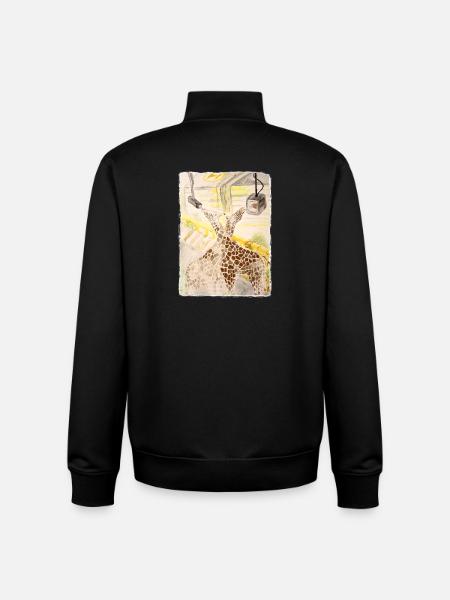 Giraffe im Neon-Transit - Unisex Organic Zip Sweatshirt von Stanley/Stella - Schwarz