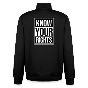 Know Your Rights Activism Justice Freedom - Unisex Organic Zip Sweatshirt by Stanley/Stella - black - Back - AI Model Male 185 light (185cm)