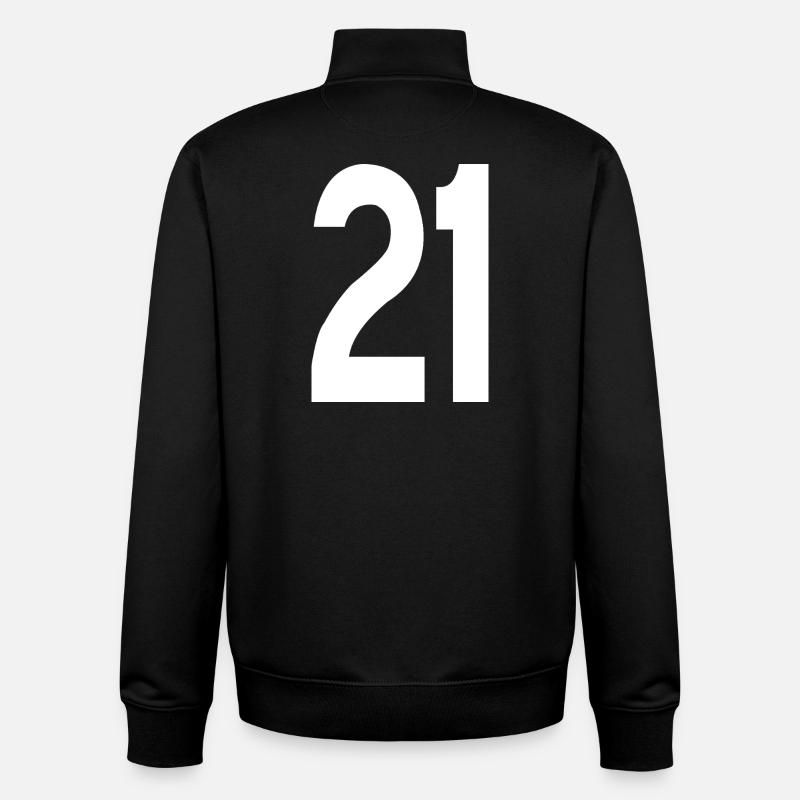 21 Nummer - Unisex Organic Zip Sweatshirt von Stanley/Stella - Schwarz