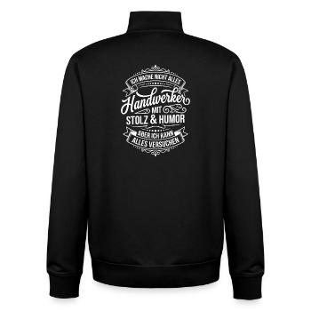 Artisan Humor Badge - Unisex Organic Zip Sweatshirt by Stanley/Stella - black - Back - AI Model Male 185 light (185cm)