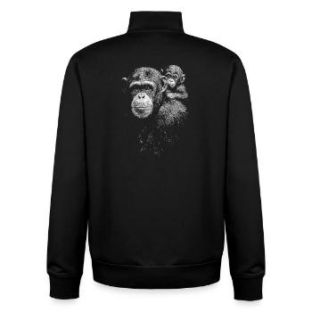 Schimpanse - Unisex Organic Zip Sweatshirt von Stanley/Stella - Schwarz - Hinten - AI Model Male 185 light (185cm)