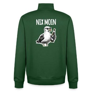 Lustiger Spruch Norddeutschland Möwe Bier - Unisex Organic Zip Sweatshirt von Stanley/Stella - Flaschengrün - Hinten - AI Model Male 185 dark (185cm)
