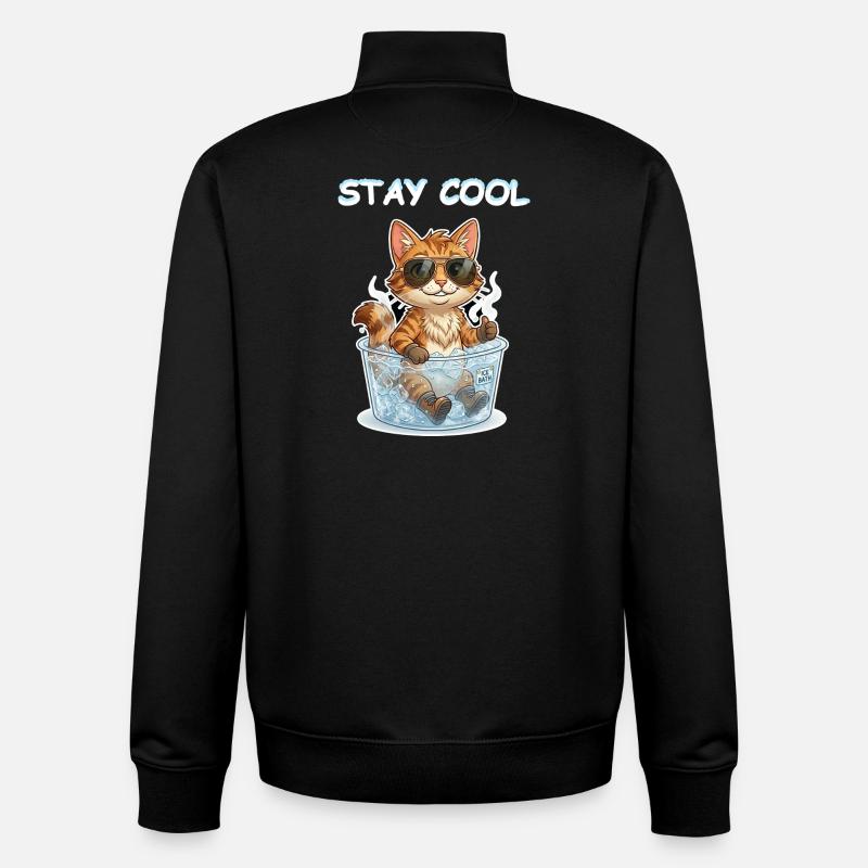 Eisbad Kätzchen Cool Bleiben - Unisex Organic Zip Sweatshirt by Stanley/Stella - black