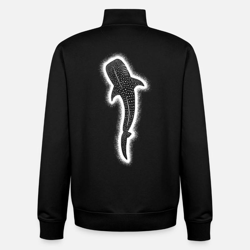 Requins-baleines Enfants Garçons Hommes Requin-baleine - Sweat zippé unisexe en coton bio Stanley/Stella - noir
