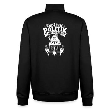 Endlich Politik mit Schale - Unisex Organic Zip Sweatshirt von Stanley/Stella - Schwarz - Hinten - AI Model Male 185 light (185cm)