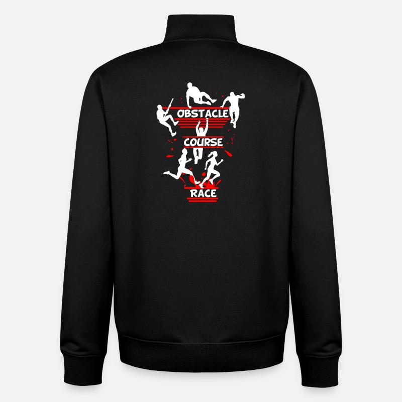Course d’obstacles – Conception d’obstacles en ligne - Sweat zippé unisexe en coton bio Stanley/Stella - noir