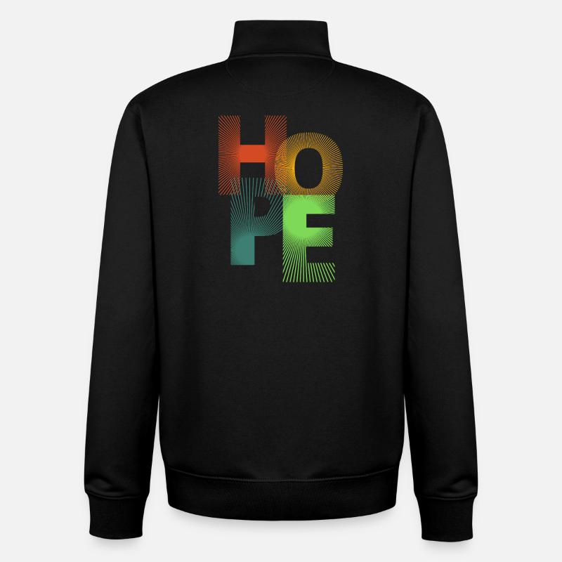 Hoffnung in farbigen Strahlen - Unisex Organic Zip Sweatshirt von Stanley/Stella - Schwarz