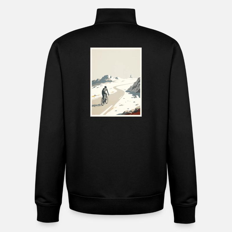 Summit Road - Souvenir du cyclisme - Sweat zippé unisexe en coton bio Stanley/Stella - noir