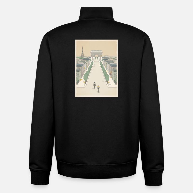 Paris Finish — Cycling Memory - Unisex Organic Zip Sweatshirt by Stanley/Stella - black