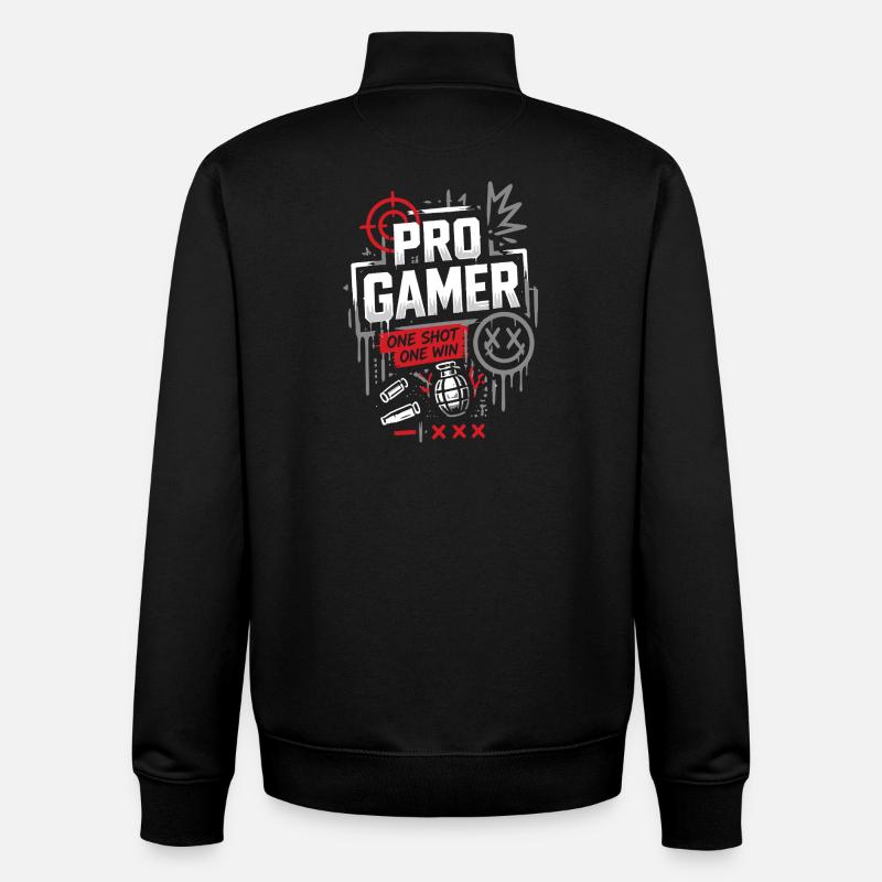 Pro Gamer No Mercy Style - Sweat zippé unisexe en coton bio Stanley/Stella - noir
