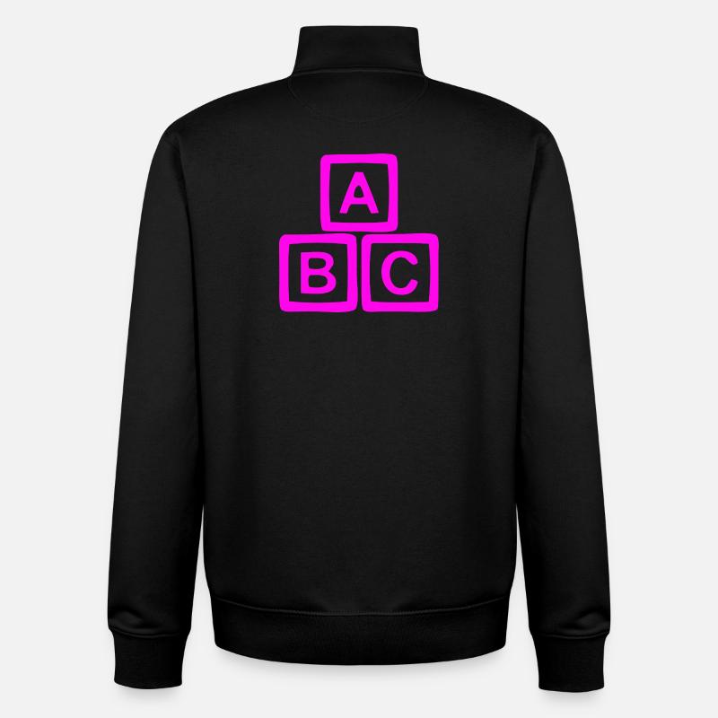 Bloc ABC Neon Imprimé Graphique - Sweat zippé unisexe en coton bio Stanley/Stella - noir
