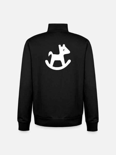 Silhouette de cheval à bascule - Sweat zippé unisexe en coton bio Stanley/Stella - noir