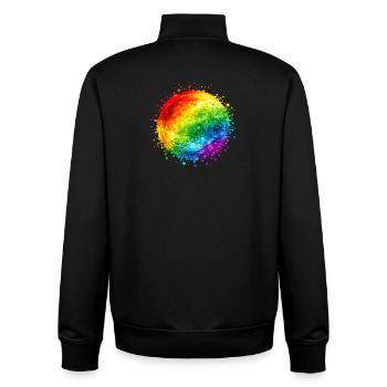 Regenbogenfarbene Farbspritzer Explosion - Unisex Organic Zip Sweatshirt von Stanley/Stella - Schwarz - Hinten - AI Model Male 185 light (185cm)