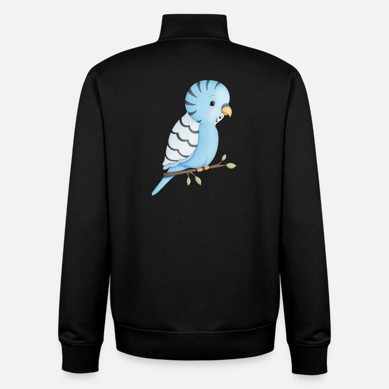 mignon oiseau perruche - Sweat zippé unisexe en coton bio Stanley/Stella - noir