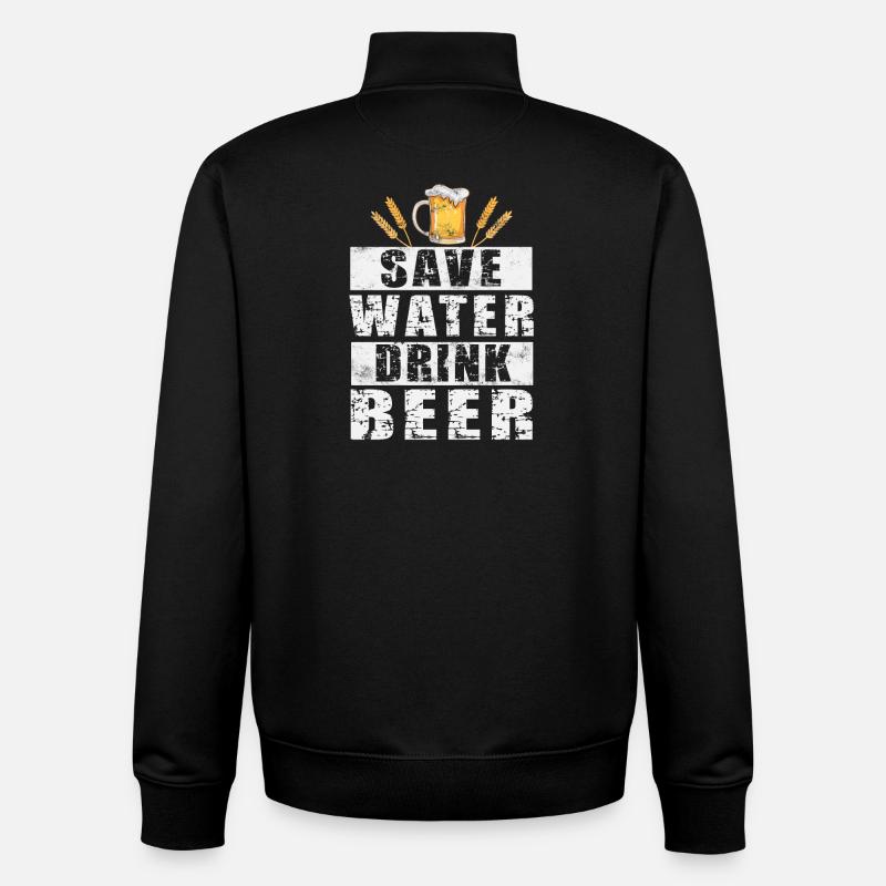 Bier - Unisex Organic Zip Sweatshirt von Stanley/Stella - Schwarz