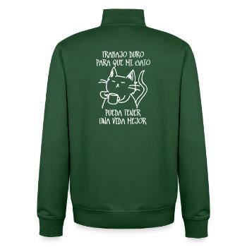 Harte Arbeit (dunkel) - Unisex Organic Zip Sweatshirt von Stanley/Stella - Flaschengrün - Hinten - AI Model Male 185 dark (185cm)