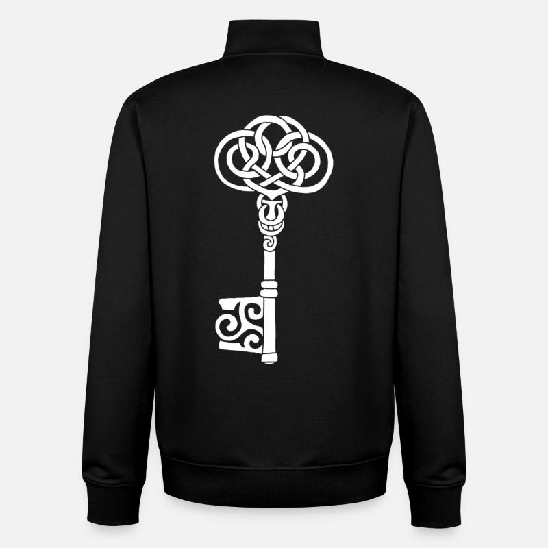Weißer keltischer Schlüssel - Unisex Organic Zip Sweatshirt von Stanley/Stella - Schwarz