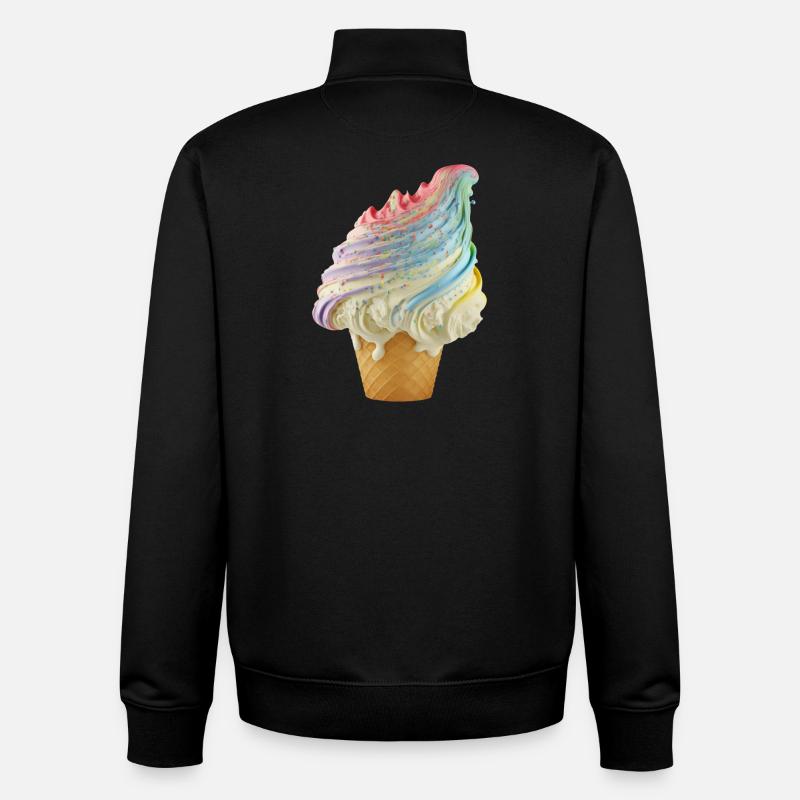 Regenbogen-Eiscreme Wellen - Unisex Organic Zip Sweatshirt von Stanley/Stella - Schwarz
