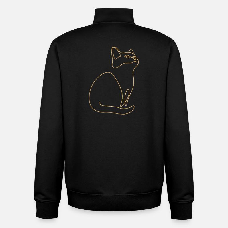 Chaton Chat Chat - Sweat zippé unisexe en coton bio Stanley/Stella - noir