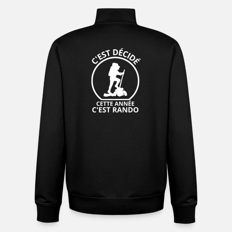 rando, randonnée, randonneur - Sweat zippé unisexe en coton bio Stanley/Stella - noir