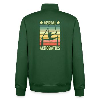 Acrobaties aériennes en tissu vertical - Sweat zippé unisexe en coton bio Stanley/Stella - vert bouteille - Dos - AI Model Male 185 dark (185cm)