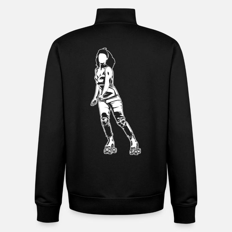 Patineuse à roulettes - Sweat zippé unisexe en coton bio Stanley/Stella - noir