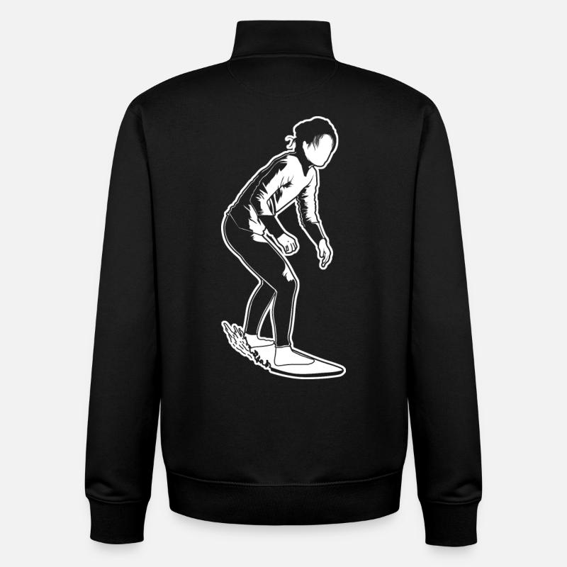 Fille surfeuse - Sweat zippé unisexe en coton bio Stanley/Stella - noir