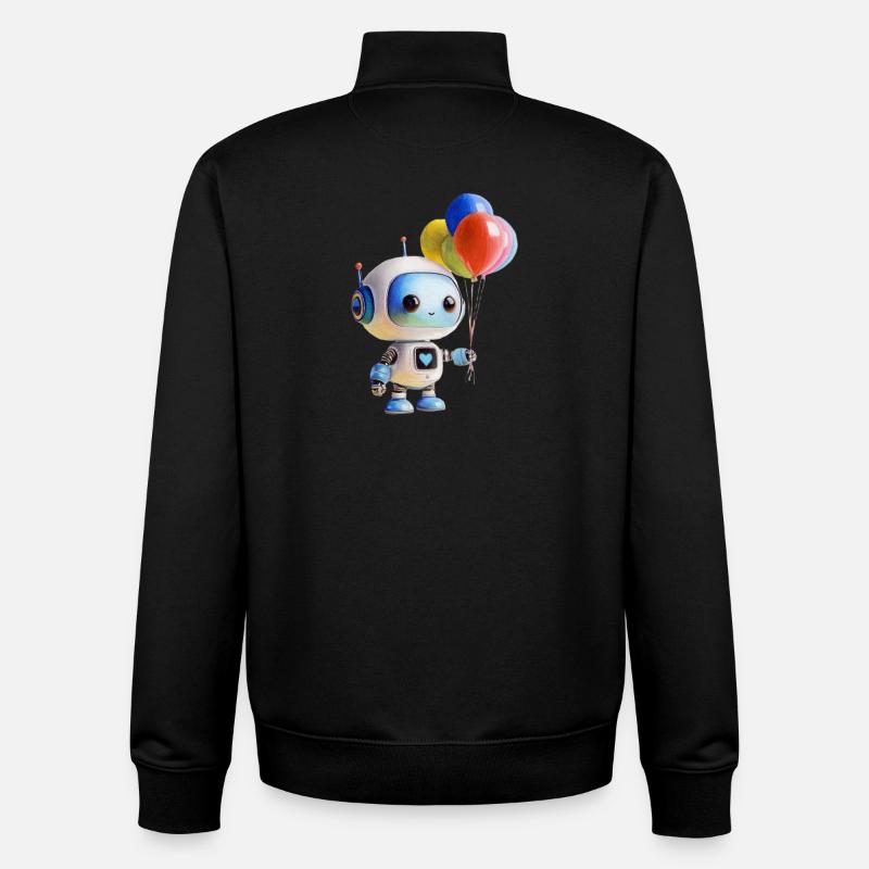 Roboter Luftballon - Unisex Organic Zip Sweatshirt von Stanley/Stella - Schwarz