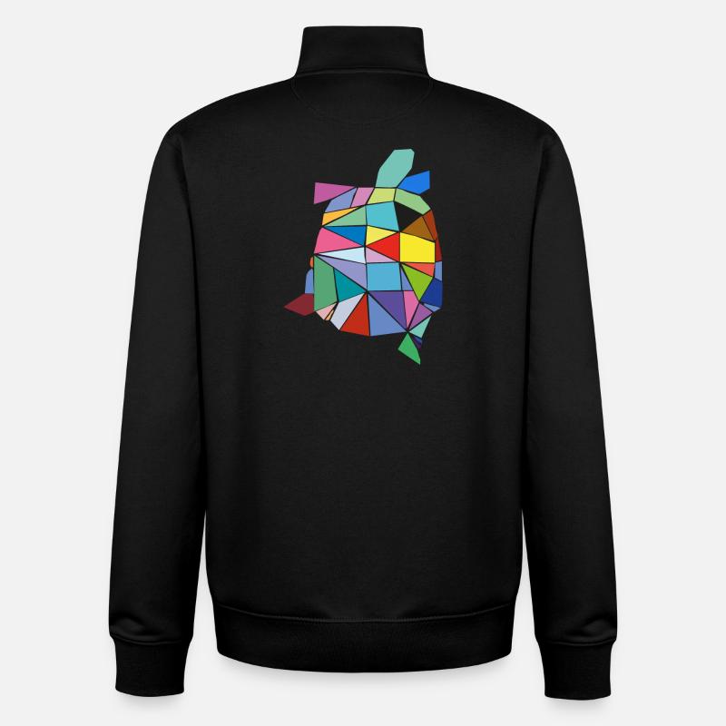 Schildkröte bunt - Unisex Organic Zip Sweatshirt von Stanley/Stella - Schwarz