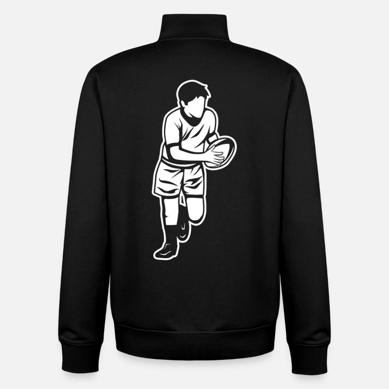 Kinder Rugby - Unisex Organic Zip Sweatshirt von Stanley/Stella - Schwarz