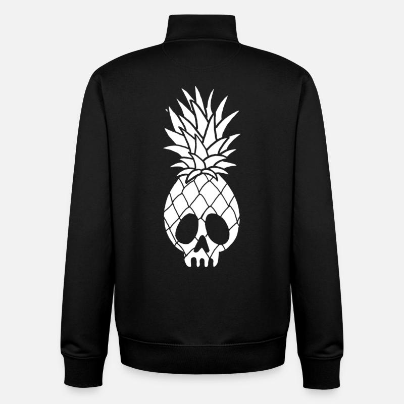 Crâne d'un ananas (blanc) - Sweat zippé unisexe en coton bio Stanley/Stella - noir