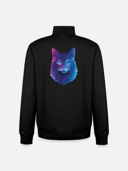 Galaktische Katze - Unisex Organic Zip Sweatshirt von Stanley/Stella - Schwarz