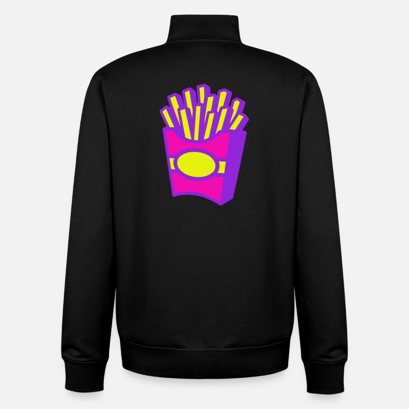 Frites Pop Art - Sweat zippé unisexe en coton bio Stanley/Stella - noir