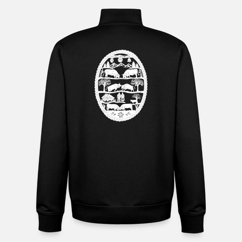Eringer_1_white - Sweat zippé unisexe en coton bio Stanley/Stella - noir