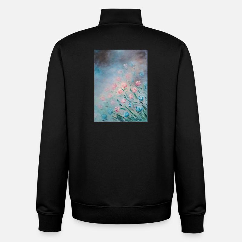 Œuvre d’art impressionniste fleur fleur - Sweat zippé unisexe en coton bio Stanley/Stella - noir
