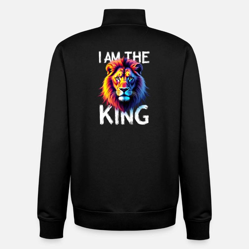 I am the King Löwe - Unisex Organic Zip Sweatshirt von Stanley/Stella - Schwarz