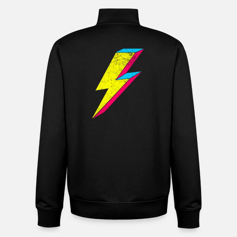 Neon Blitz Lightning Design 70s 80s - Unisex Organic Zip Sweatshirt von Stanley/Stella - Schwarz